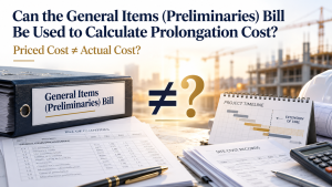 Can the General Items (Preliminaries) Bill Be Used to Calculate Prolongation Cost?